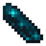 An echo shard, a dark blue and black crystal that glows.
